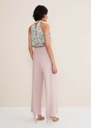 Phase Eight Celyn Wide Legs Trousers Pink USA | 6349170-UN